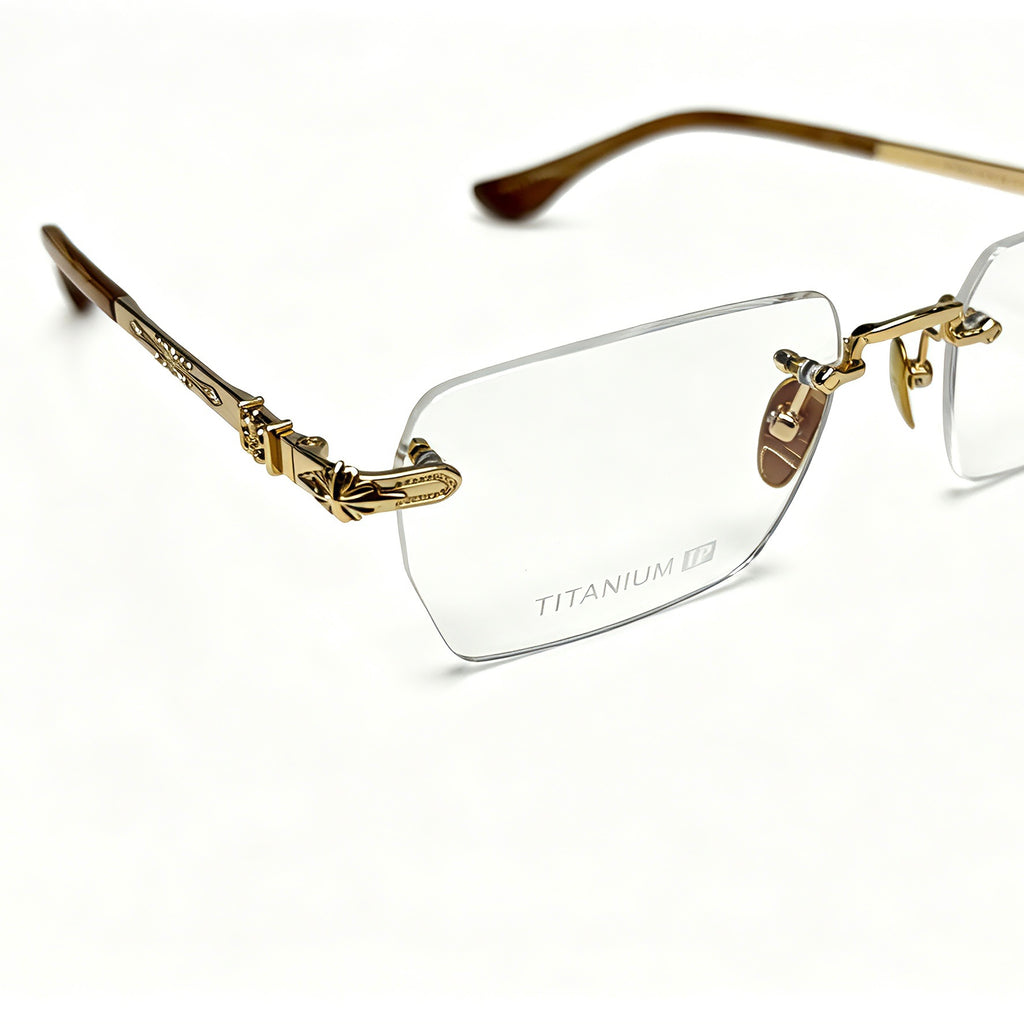 Frameless Glasses Gold Luxury