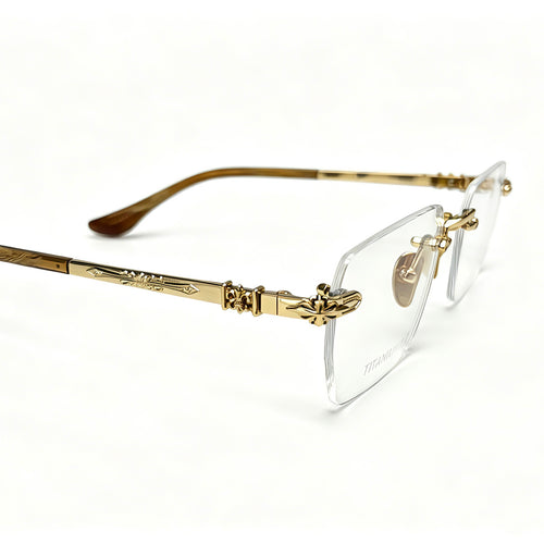 Frameless Glasses Gold Luxury