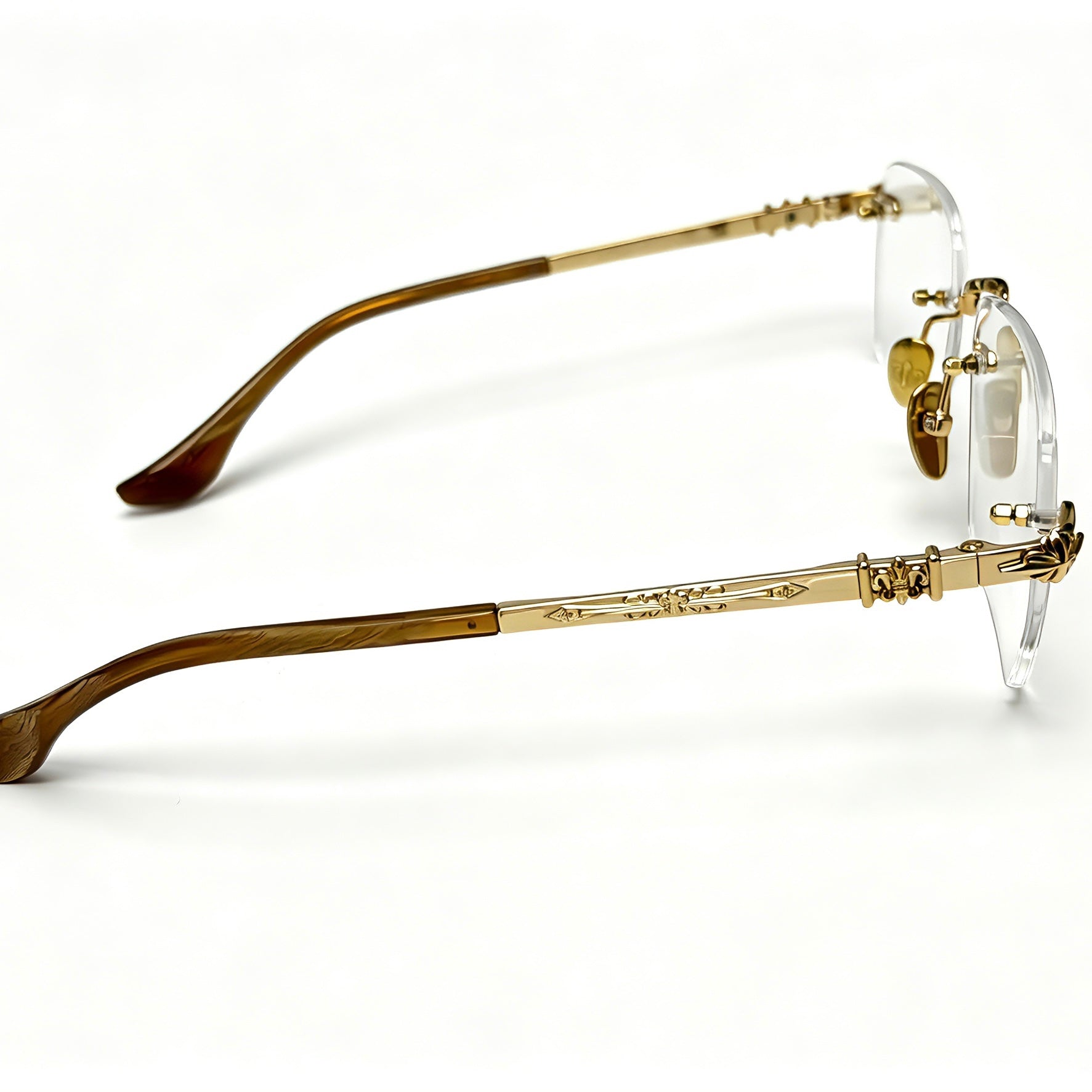 Frameless Glasses Gold Luxury