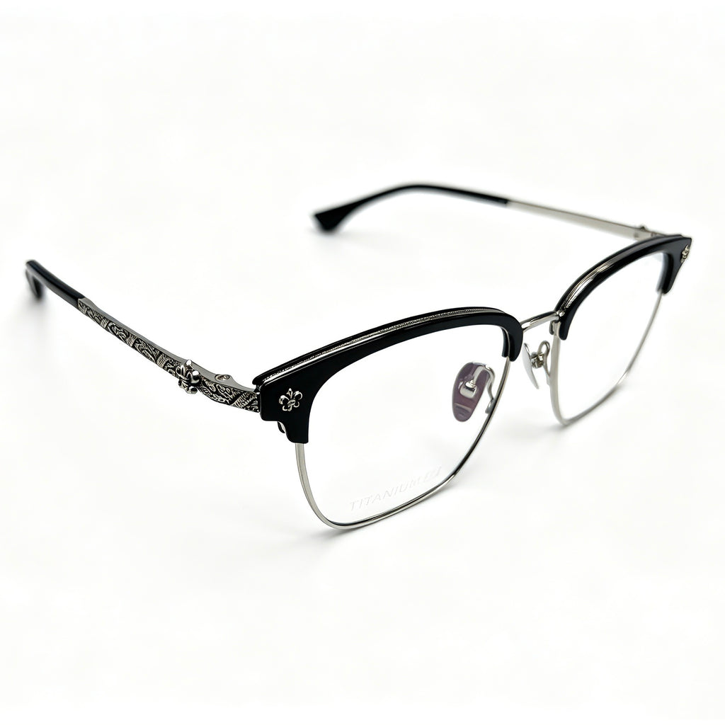Half Frame Glasses Black&Silver