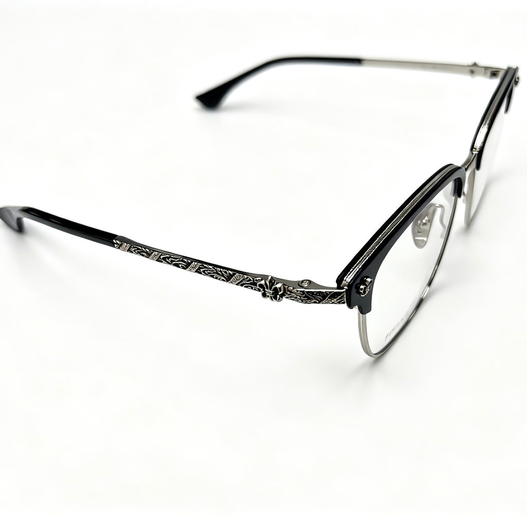 Half Frame Glasses Black&Silver
