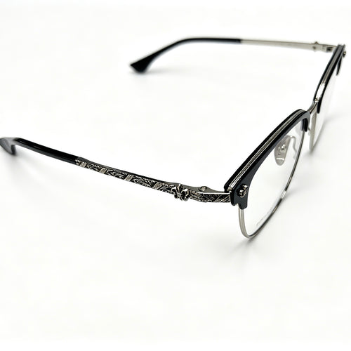 Half Frame Glasses Black&Silver