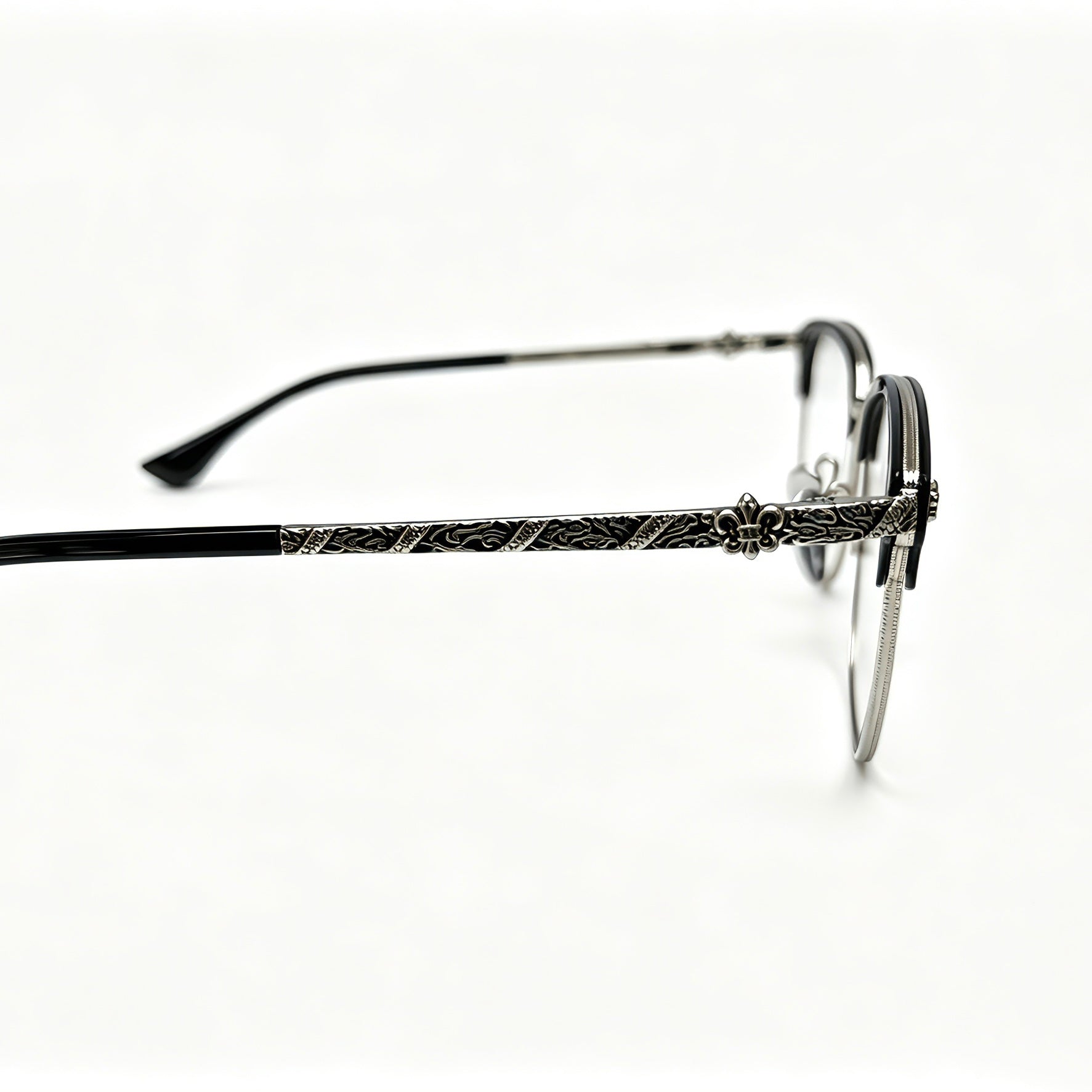Half Frame Glasses Black&Silver