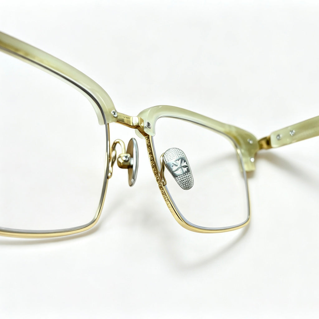 Half Frame Glasses Black&Silver Luxury