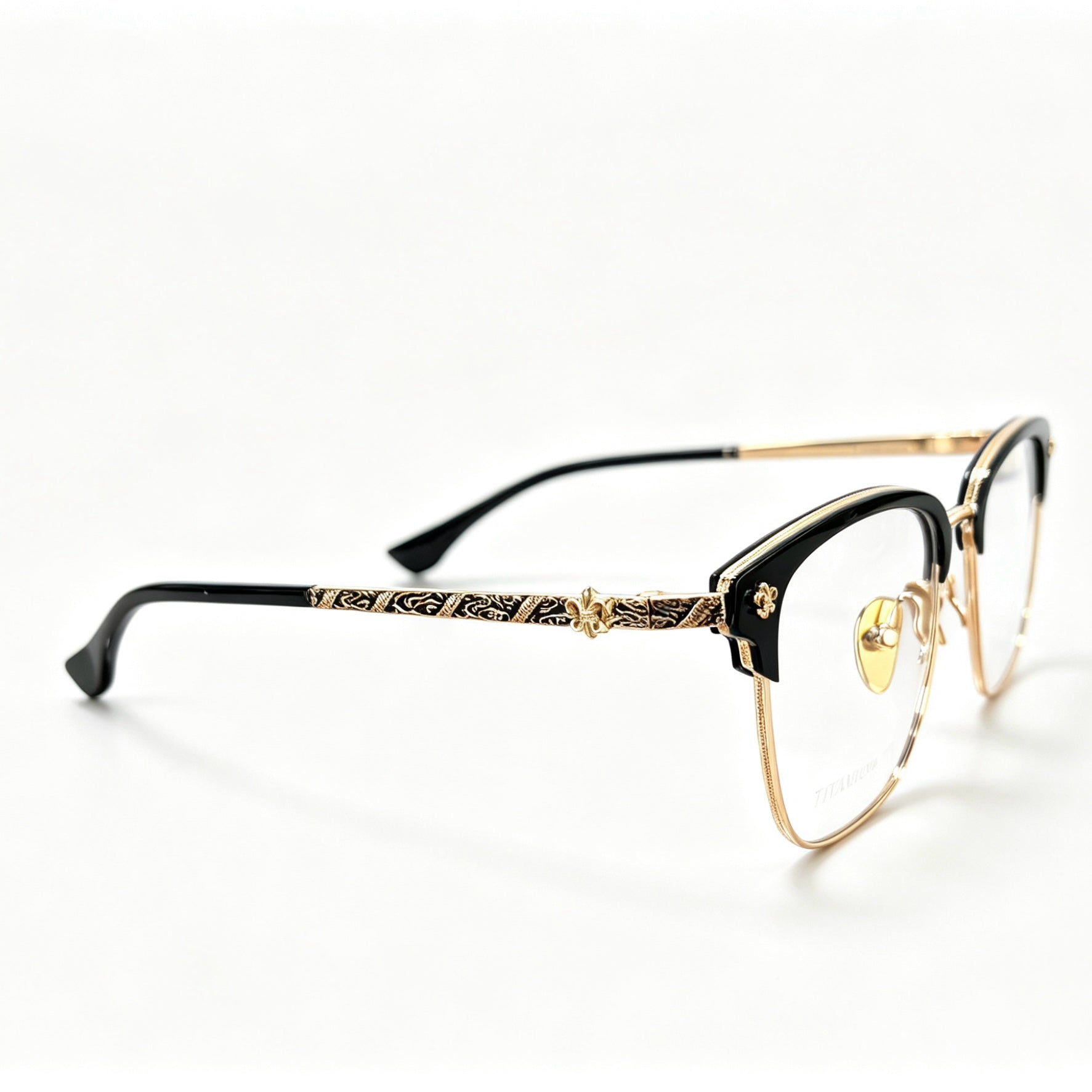Half Frame Glasses Black&Silver