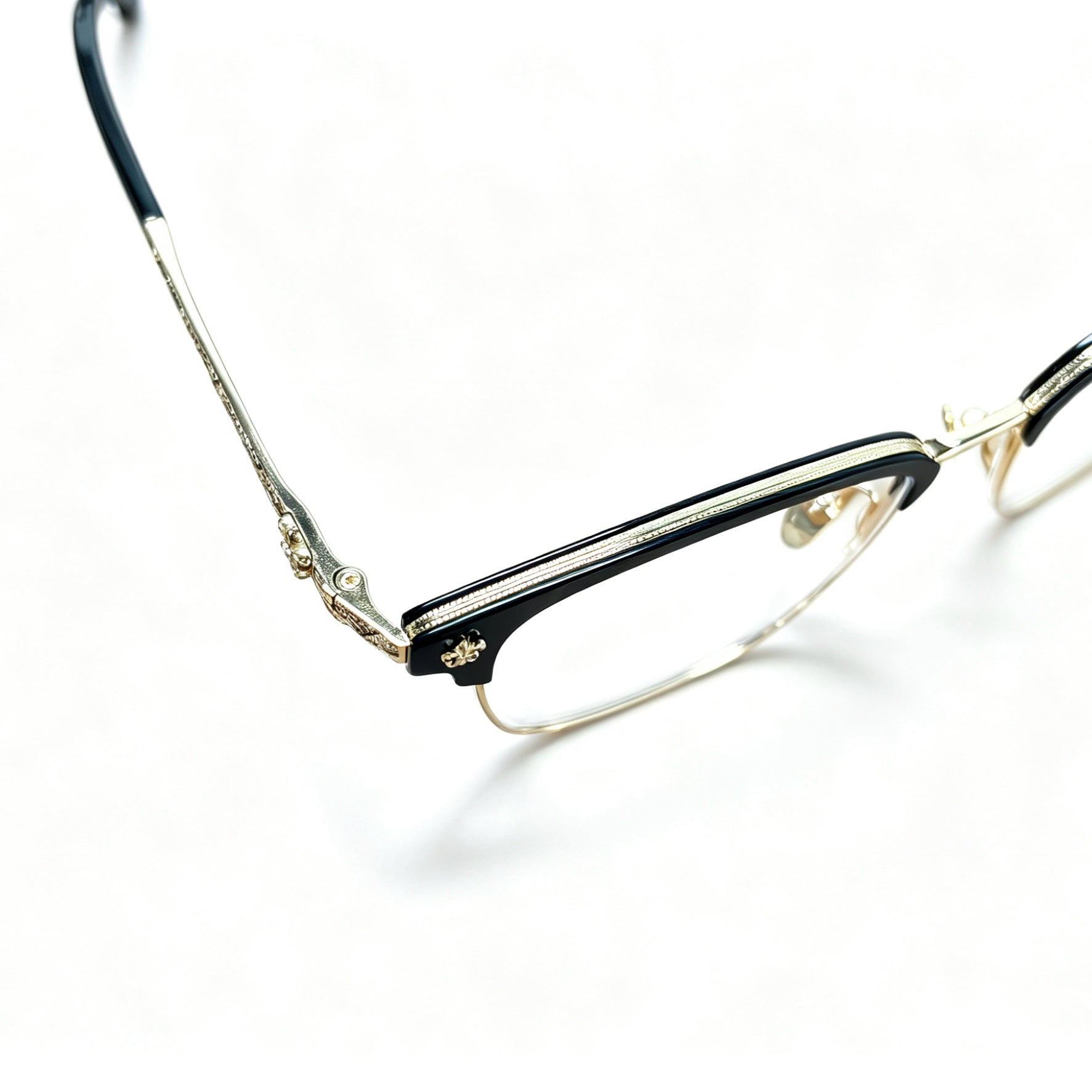 Half Frame Glasses Black&Silver
