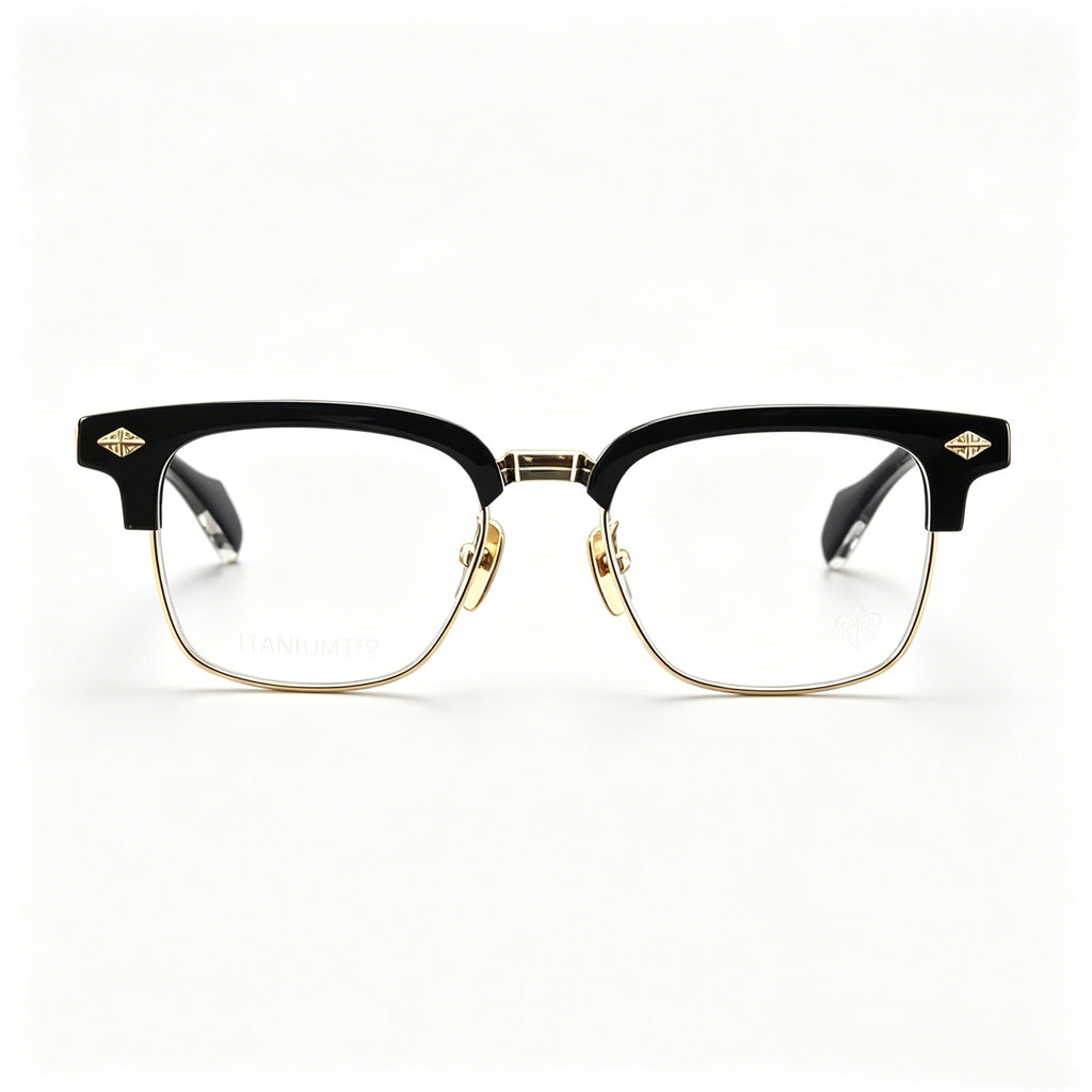 Half Frame Glasses Gold&Silver 311
