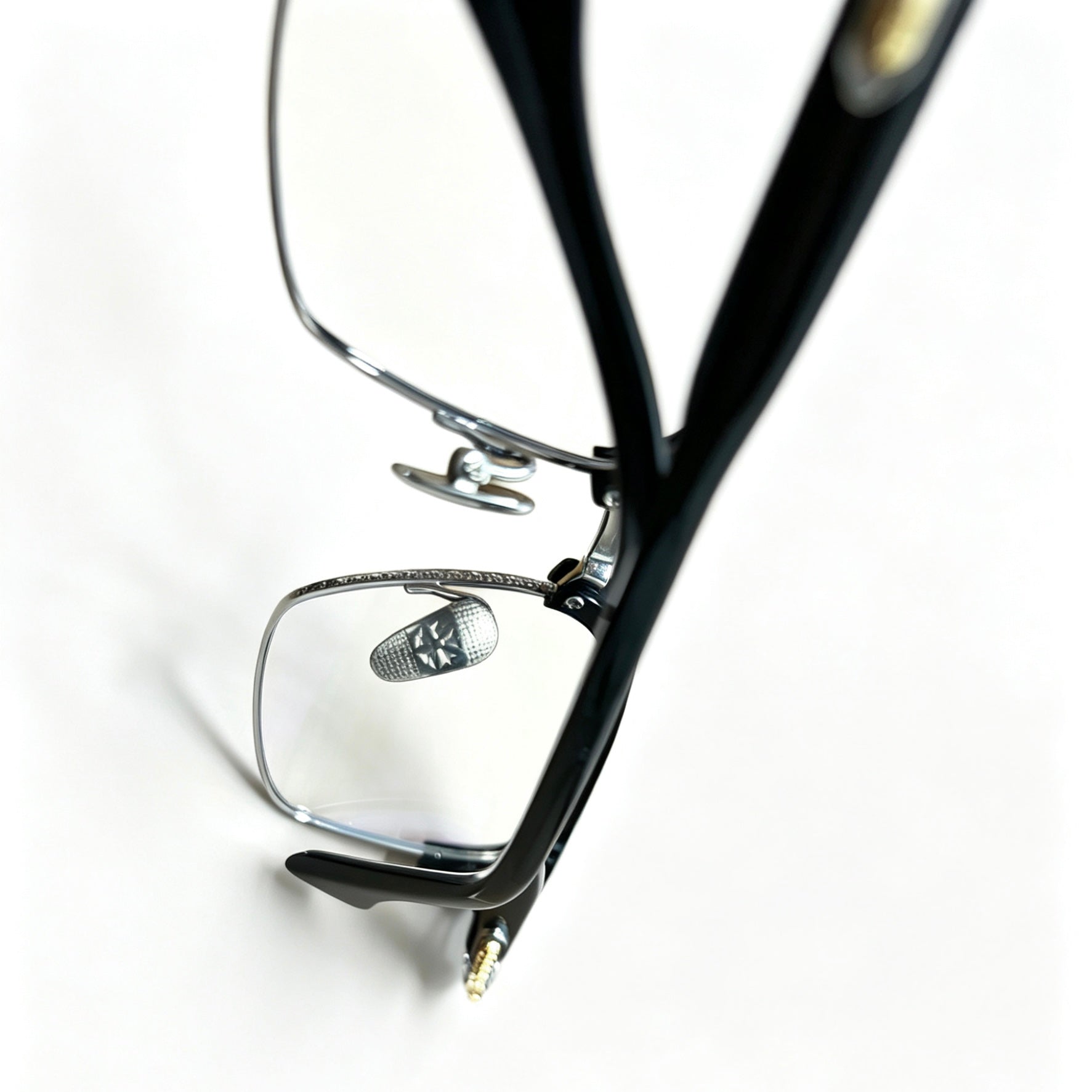 Half Frame Glasses Black&Silver Luxury