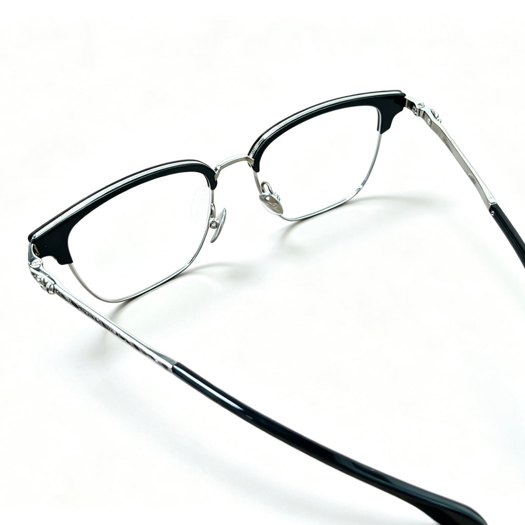 Half Frame Glasses Black&Silver