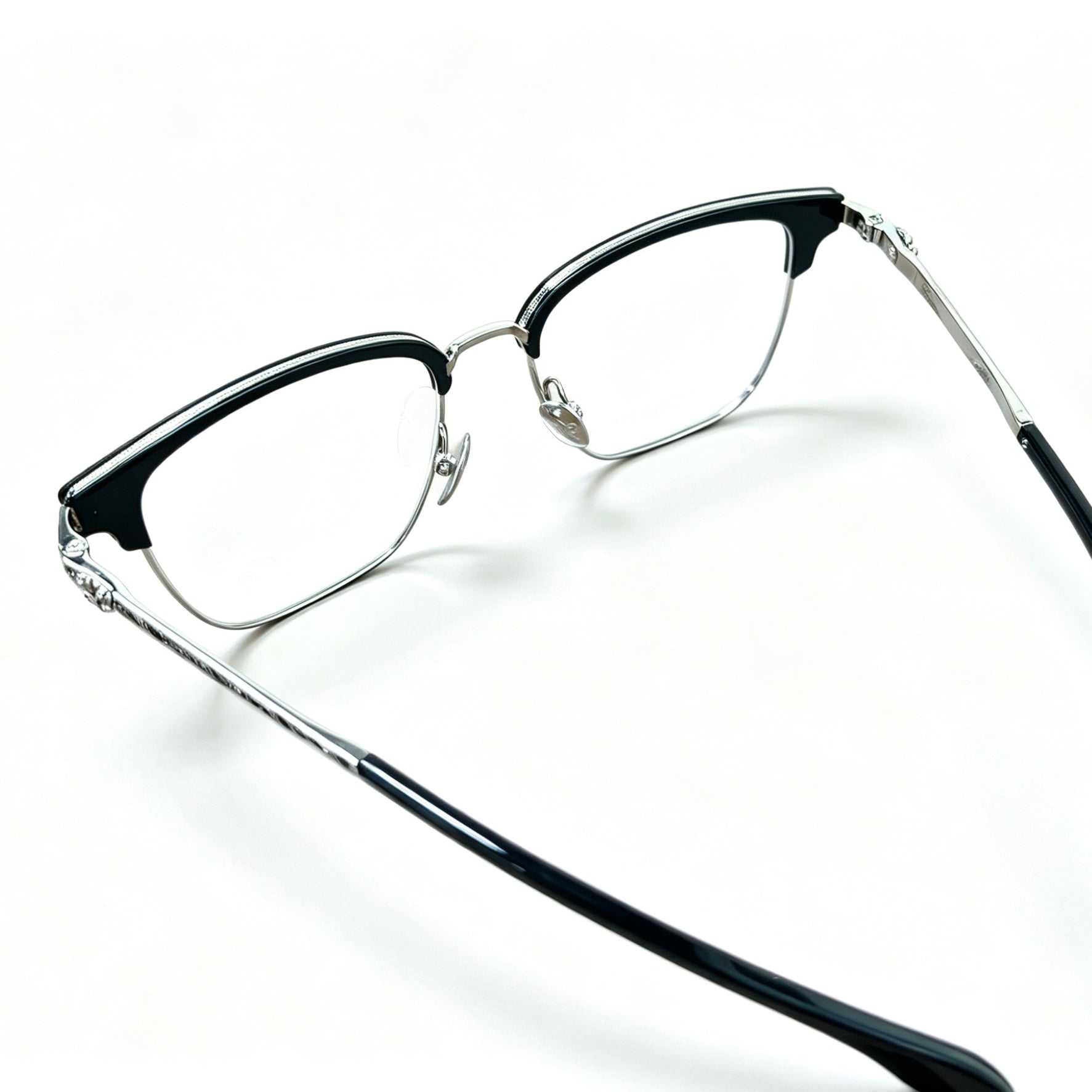 Half Frame Glasses Black&Silver