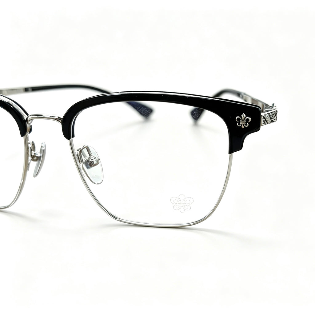 Half Frame Glasses Black&Silver