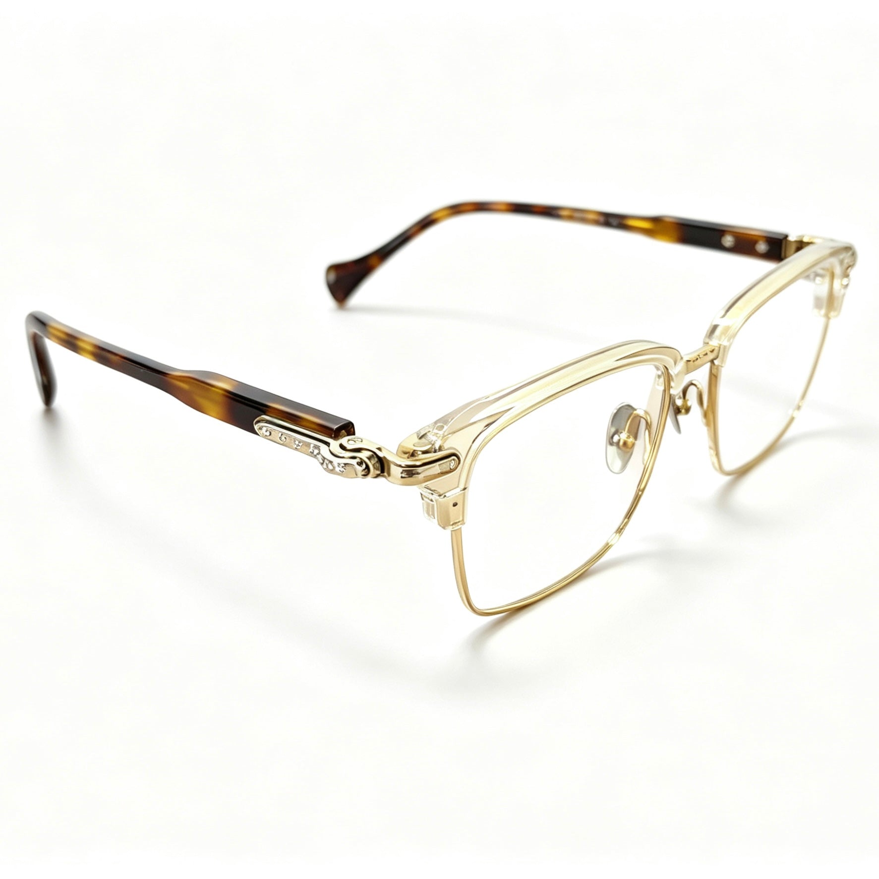 Half Frame Glasses Black&Silver Luxury