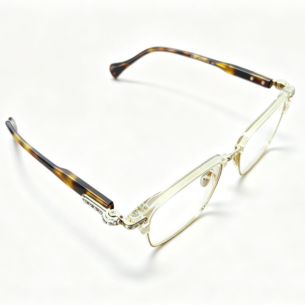 Half Frame Glasses Black&Silver Luxury