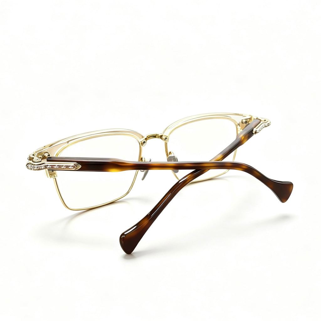 Half Frame Glasses Black&Silver Luxury