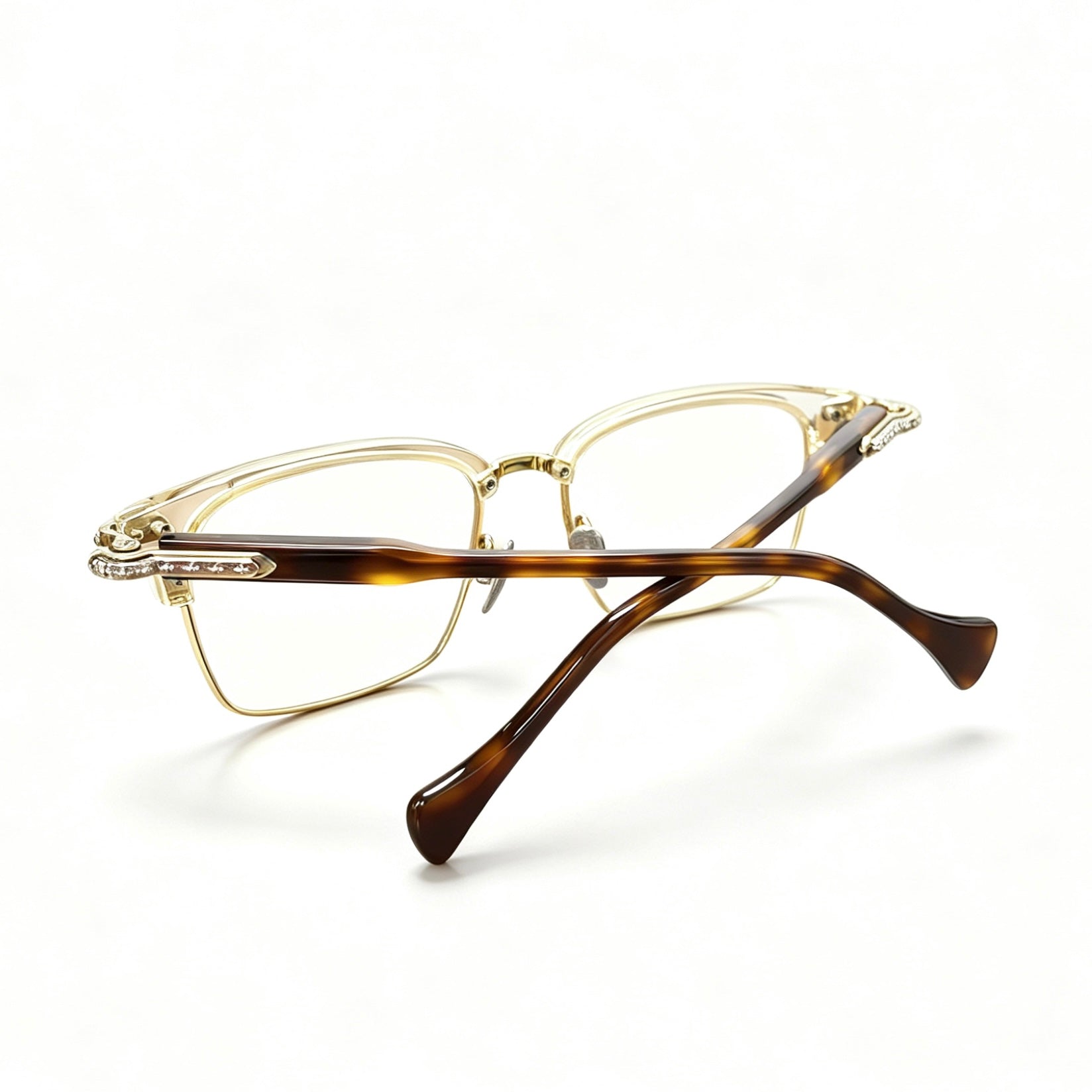 Half Frame Glasses Black&Silver Luxury