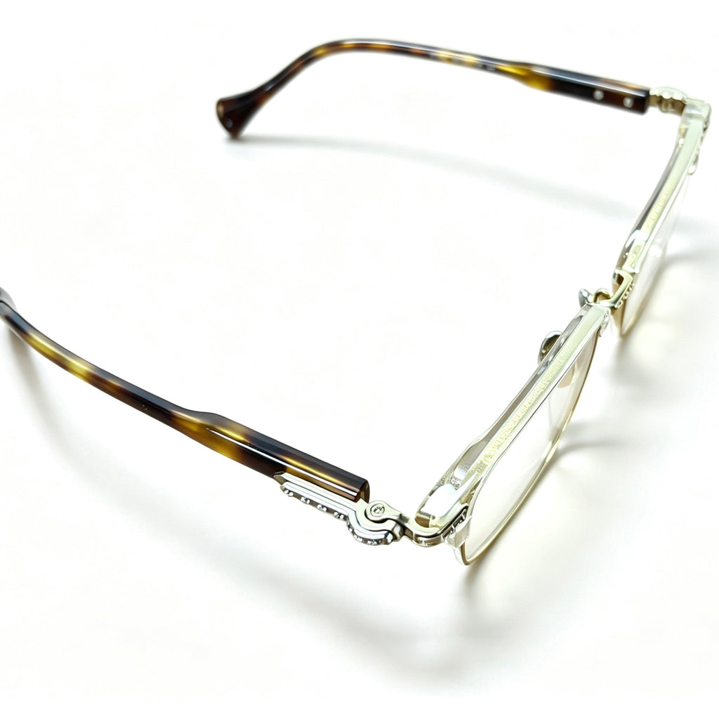 Half Frame Glasses Black&Silver Luxury