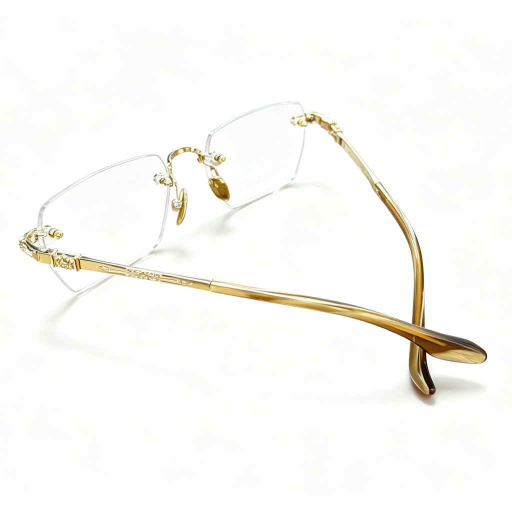 Frameless Glasses Gold Luxury