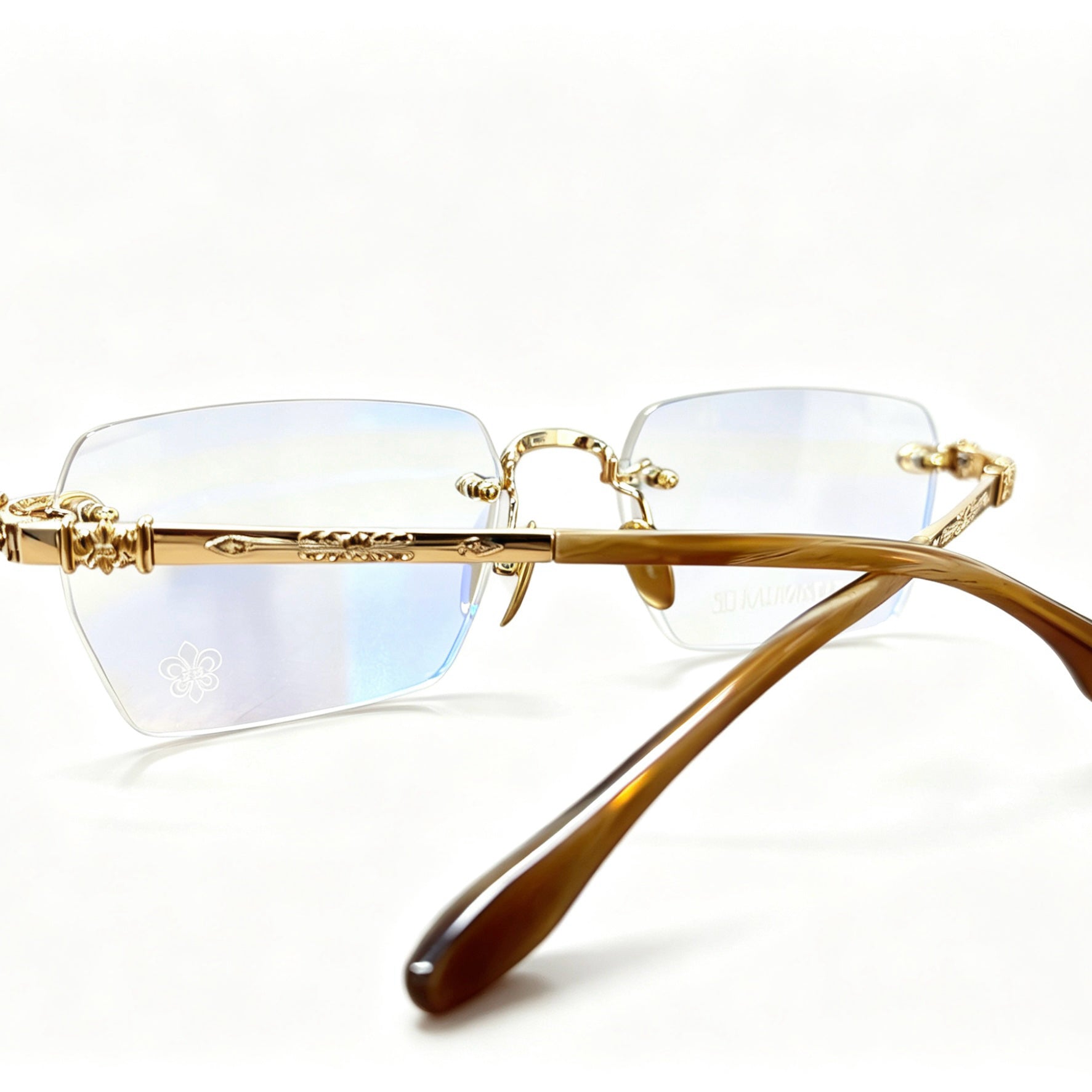 Frameless Glasses Gold Luxury