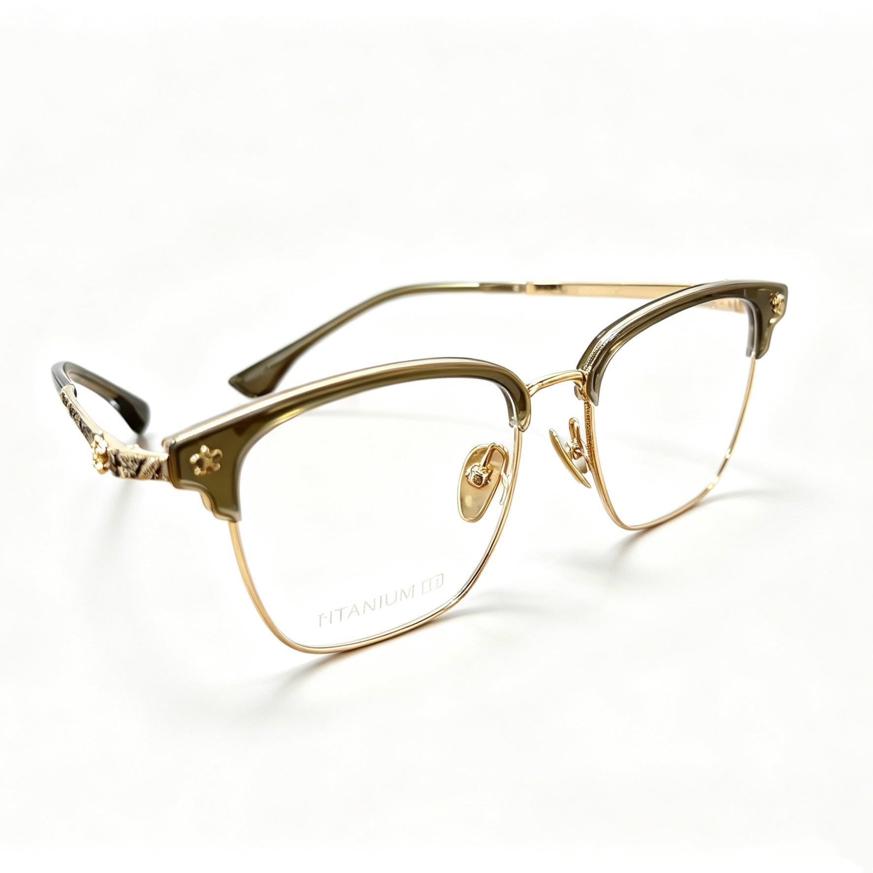 Half Frame Glasses Black&Silver
