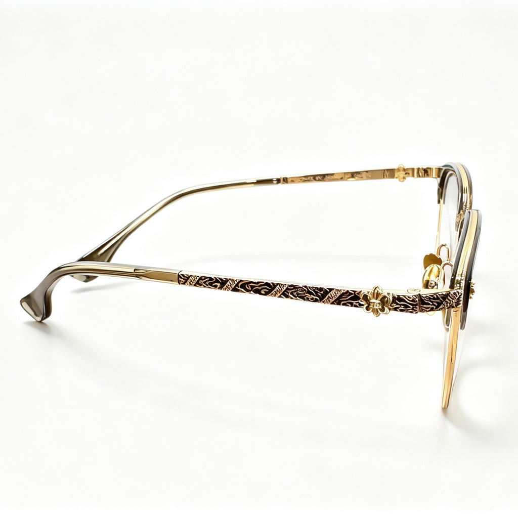 Half Frame Glasses Black&Silver