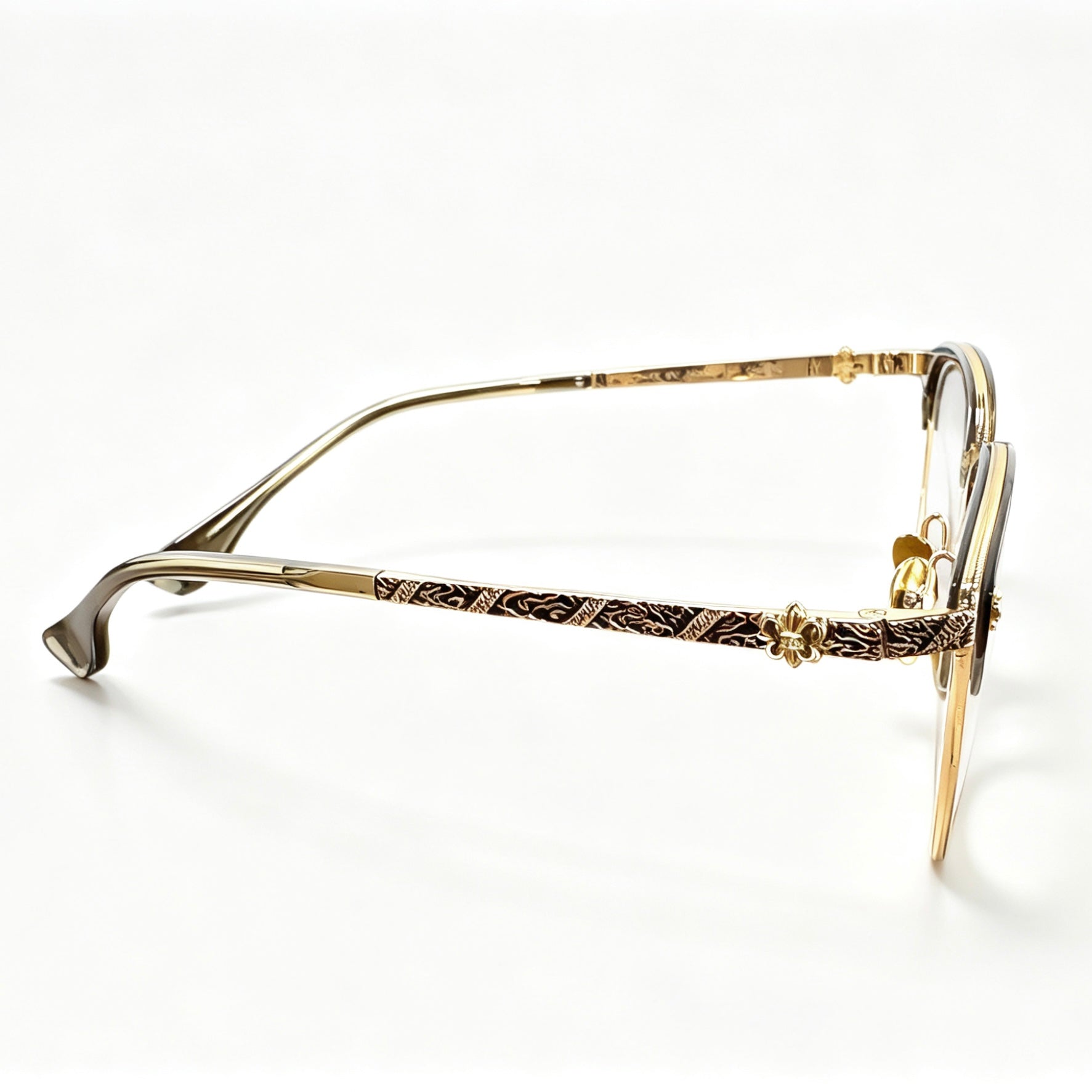 Half Frame Glasses Black&Silver