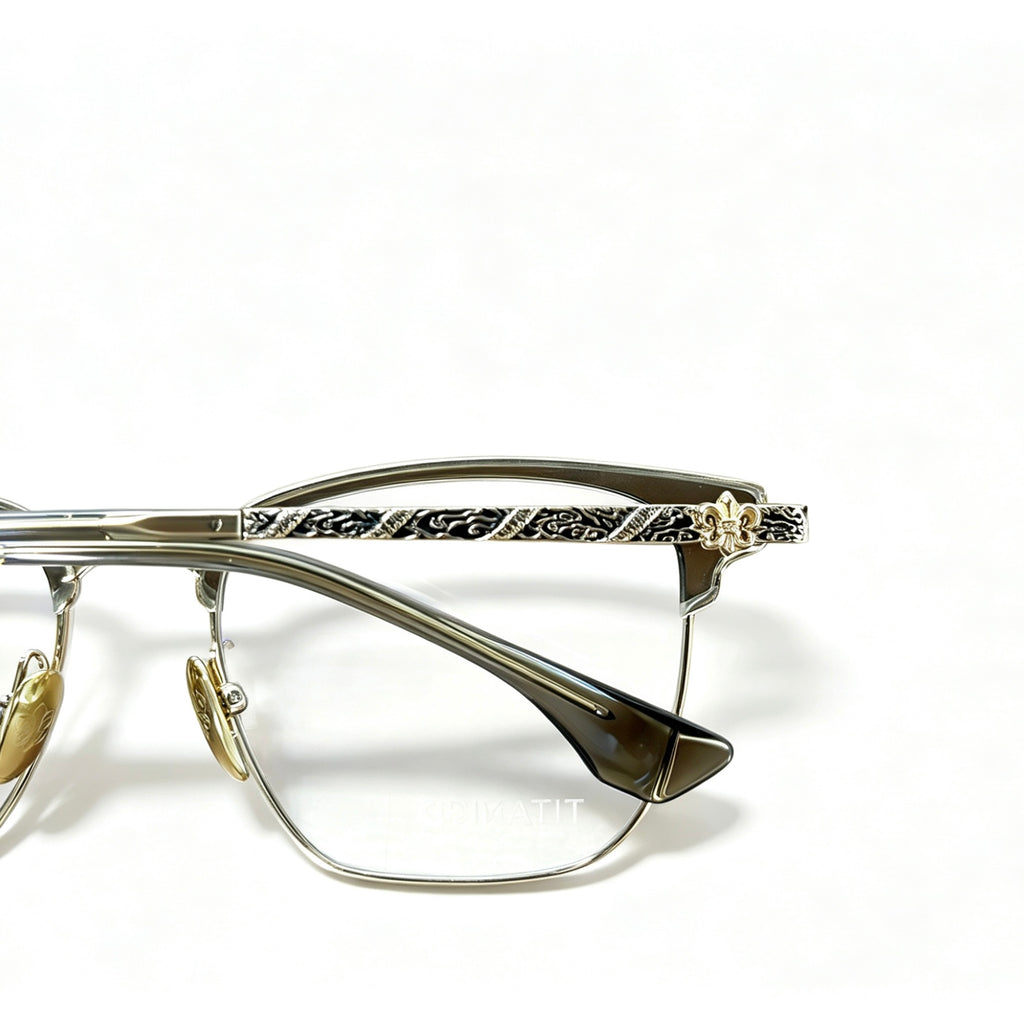 Half Frame Glasses Black&Silver